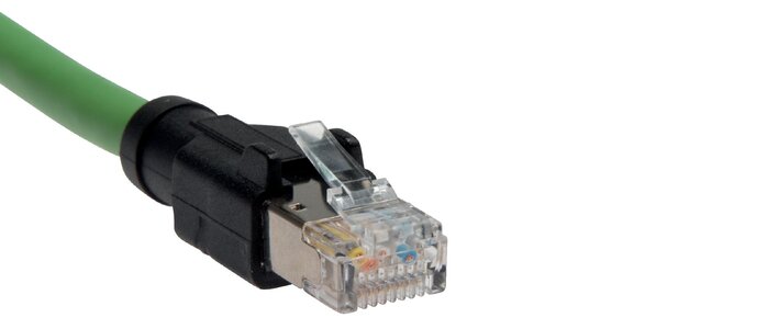 Exemplaire exposé: Câble réseau CAT. 5, extrémité de câble 2: fiche RJ45 (droite)