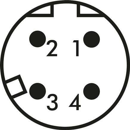 Symbole de commutation: Fiche M 12 (codée D, quadriphasée)